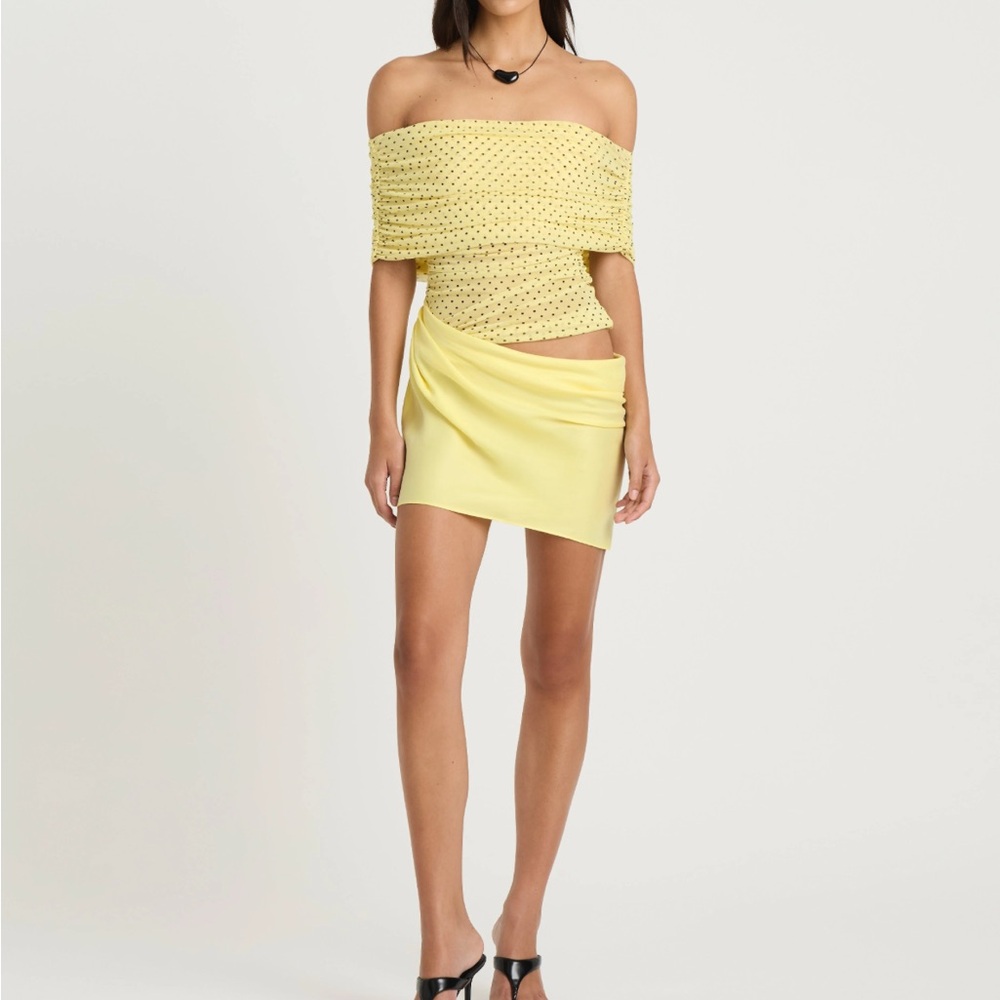 BENNI off the shoulder polka dot mini dress NWT